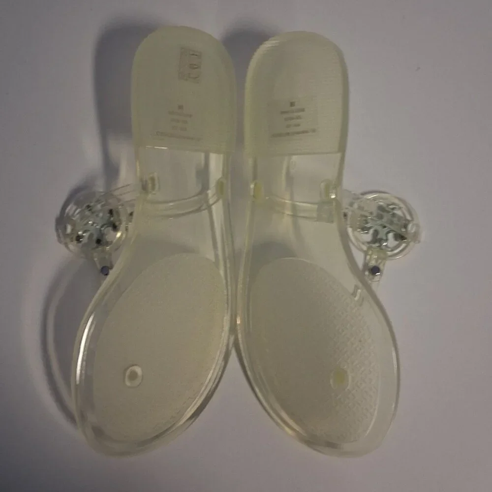 Tory Burch Mini Miller Flat Thong Sandals Clear Size 6 Like new